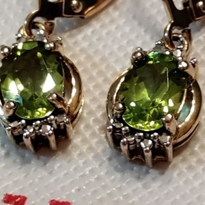 Technibond Genuine Peridot Leverback Earrings